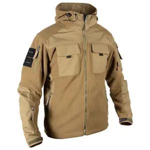 windproof and warm men's tactical fleece jacket black