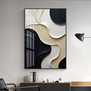 Décoration d'intérieur 3D en gros, Art mural moderne abstrait nordique noir et blanc, Design tendance, Impression <span class=keywords><strong>sur</strong></span> papier, Peinture en <span class=keywords><strong>porcelaine</strong></span> cristalline - Product Image 6