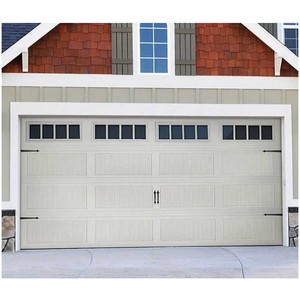<span class=keywords><strong>Porte</strong></span> <span class=keywords><strong>de</strong></span> <span class=keywords><strong>garage</strong></span> à double isolation <span class=keywords><strong>de</strong></span> style carrosse américain moderne, 4 panneaux en verre avec fenêtres, surface finie - Product Image 1