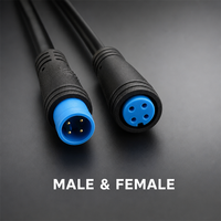 Connecteur de câble étanche M8 mâle-femelle à longueur personnalisée, 2 à 6 conducteurs, pour applications électroniques, 4 broches