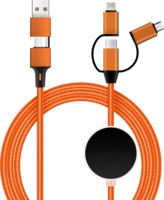 Produk Tren 2027 Terlaris Baru Kabel Data Pengisian Cepat Usb Micro Type-C 3A 60W 6 in 1 LED LOGO Menyala Berbahan Nilon Kepang