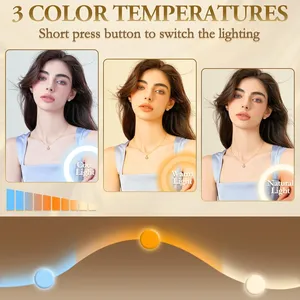 Modern Intelligent <b>Light</b> Colored Makeup <b>Mirror</b> <b>With</b> 3-Tone Lighting, Detachable 10x Magnifying Glass - Product Image 5