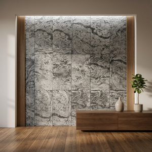 Revêtement mural intérieur moderne en pierre d'ardoise flexible écologique, 1 à 3 mm, avec support en résine, léger, imperméable - Product Image 5