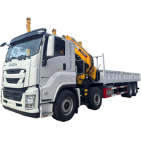 Prix d'usine 1SUZU GIGA Camion-grue 8x4 Grue à flèche télescopique de 12 tonnes Camion-grue pliable de 20T