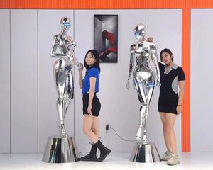 รูปปั้นไฟเบอร์กลาสไฟฟ้าโซยามะสำหรับผู้หญิงเซ็กซี่รูปปั้นห้างสรรพสินค้าคอนเสิร์ตแกนนำของตกแต่งบ้าน - Product Image 4