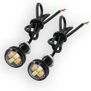 Luces direccionales para coche, luces de marcha atrás, estilo ojo de águila de 23 mm, 5730 4SMD, luces ojo de águila de doble color blanco + amarillo, luces de circulación diurna - Product Image 2