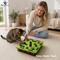 Jouet de labyrinthe pour chat, puzzle interactif en feutre avec emplacements pour empreintes de pattes, pour chats d'intérieur, chatons, jeu d'intelligence