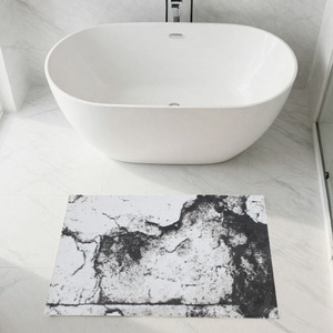 Tapis de bain jacquard tissé teint en fil, couleur fumée écru/gris foncé/argenté, 60x100cm, fabriqué en Turquie - Product Image 1