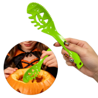 Kit d'outils de découpe de citrouille 4-en-1 pour enfants, cuillère à citrouille pour décorations d'Halloween effrayantes et fabrication de Jack-O'-Lantern