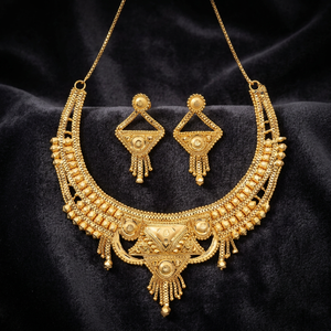 Gold Plated Micro Forming Necklaces Wedding Season Traditional Gold Jewelry for Women <b>Copper</b> & Brass Chapado En Oro Oro Laminado - Product Image 1