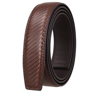 Cintura da uomo in pelle di vacchetta semplice e automatica da 3,5 cm di larghezza senza fibbia - Product Image 5