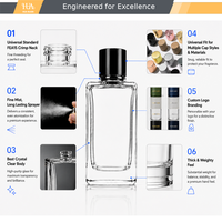 Nouveau design 2026 – Flacon de parfum vide en verre personnalisé avec logo, 30 ml, 50 ml, 100 ml, avec bouchon en plastique, bois, métal, magnétique ou pierre naturelle