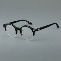 Lunettes en acétate demi-monture rétro à la mode pour hommes et femmes Lentilles prescriptives à bord épais haute densité disponibles