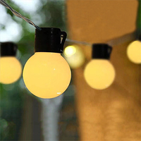 Guirlande lumineuse à LED en forme de boules de verre, alimentée par piles, lumières de Noël, pour chambre à coucher, camping, arbre de Noël, éclairage festif, lumières décoratives