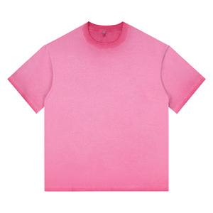 T-shirts amples à épaules tombantes en coton épais 100 % délavé style vintage, dégradé bicolore, à manches courtes - Product Image 5
