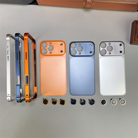 Coque de téléphone portable avec cadre métallique couleur originale pour iPhone 16 15 14 13 Pro Max, convertible en 17 Pro Max, avec film arrière de conversion