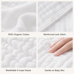 <span class=keywords><strong>Couverture</strong></span> d'emmaillotage en mousseline de coton biologique GOTS double gaze pour nouveau-né, qualité boutique, emballage <span class=keywords><strong>personnalisé</strong></span> - Product Image 3
