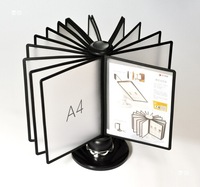 Carpeta abatible A4 de montaje rápido, archivador con capacidad para 20 páginas, soporte para menú de escritorio, organizador de tarjetas con varias páginas