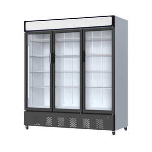 Réfrigérateur vertical commercial grande capacité à 3 portes pour la présentation de bières, avec compresseur inférieur et réfrigération par tubes en cuivre, pour supermarché - Product Image 1