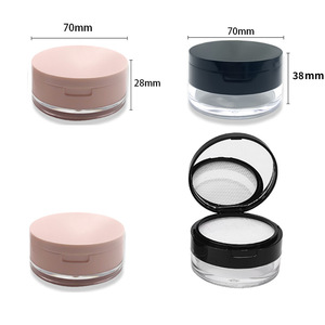 Envase Redondo Portátil de Plástico para Polvos Cosméticos con Tapa de Rosca y Tamiz de Malla Elástica, Envase Vacío para Rubor - Product Image 2