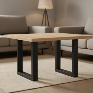 Gambe per tavolino da caffè a forma di U in acciaio nero, 19,7 pollici x 28,3 pollici, gambe per mobili industriali resistenti per tavolino da caffè - Product Image 2