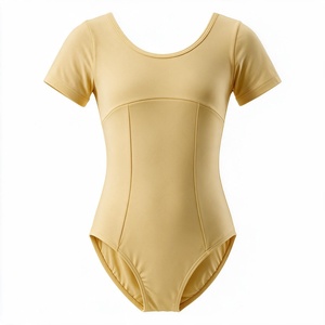 Justaucorps de danse pour femmes à manches courtes, t-shirt de ballet moulant, unitard d'entraînement, tenue de scène - Product Image 5