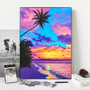 Bán Buôn Tùy Chỉnh AB Kim Cương Tranh Cảnh Biển Bộ Dụng Cụ Cảnh Quan Cây Khảm Hình Ảnh Thạch Nghệ Thuật 5D Kim Cương Tranh Trang Trí Nội Thất - Product Image 3