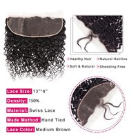 Xingweiqi — Lace Closure Swiss Lace Frontal Closure, 360 cheveux naturels, 2x6 4x4 5x5 6x6 13x4 13x6, 100