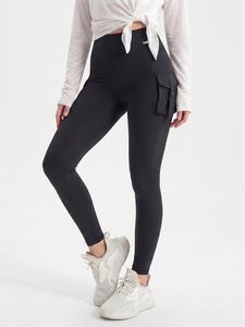 Wholesale <strong>Womens</strong> <strong>Cargo</strong> Yoga Pants High Waist Scrunch Butt Lifting High Elastic Slim Trousers for Outdoor Running Commuting - Product Image 5