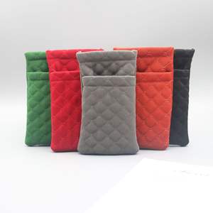 Étui à lunettes de soleil en gros d'usine avec fermeture automatique à ressort, sac de rangement pour lunettes, nouvelle pochette en tissu éponge double couche - Product Image 2