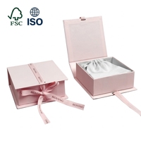 Boîte Cadeau Rose Personnalisée et Élégante en Carton pour Bijoux, en Forme de Livre, avec Ruban