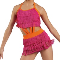 MiDee filles sexy costumes de danse du ventre adulte vibrant glands licou dos nu jupe courte cha cha robes vêtements de compétition latine
