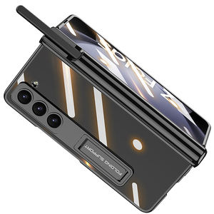 Pour Samsung Galaxy <span class=keywords><strong>Z</strong></span> <span class=keywords><strong>Fold</strong></span> 6 5 <span class=keywords><strong>4</strong></span> étui transparent <span class=keywords><strong>avec</strong></span> poche <span class=keywords><strong>S</strong></span> <span class=keywords><strong>Pen</strong></span> support de film trempé couverture magnétique de protection complète - Product Image 5