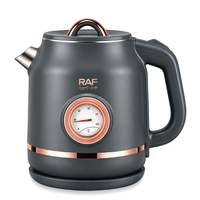 Hervidor de Agua Rápido RAF R.7209, 1500W, 1.5L, con Control de Temperatura, Apagado Automático, Enchufe VDE, Base Giratoria de 360° para Preparación de Bebidas en la Cocina