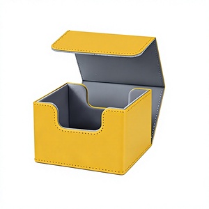 Boîte de rangement pour cartes en cuir PU avec logo personnalisé FX, capacité de 100+ cartes, pour cartes à collectionner, TCG et jeux de cartes, 100 cartes - Product Image 1