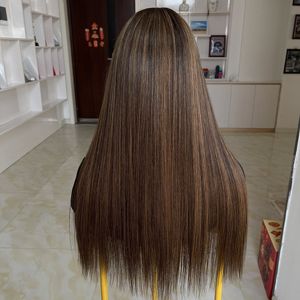 Perruque en cheveux humains russes, brun foncé balayage, avec dentelle naturelle, perruque médicale, ligne de cheveux invisible, vente en gros - Product Image 4