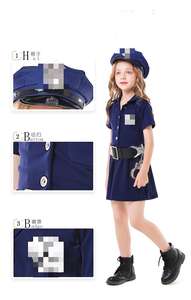 Tenue de carnaval Costume d'officier enfants impertinent sergent Costume livre jour habiller uniforme de flic ensemble de vêtements de carrière pour enfants - Product Image 4