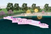 Trampoline gonflable personnalisé bon marché ponton flottant gonflable pont loisirs et divertissement pour la mer