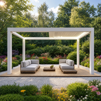 Pergola intelligente d'extérieur en aluminium, étanche, motorisée, à toit rétractable à lames orientables, avec protection UV et télécommande