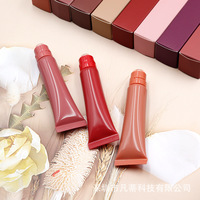 Produit de commerce international très demandé, sans logo, en stock : Gloss à lèvres hydratant et teinté en forme de donut, enrichi en peptides