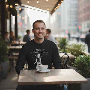 Camiseta de manga larga con diseño de perro fumador, color negro, unisex, talla para adultos - Product Image 3