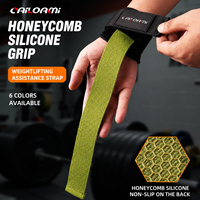 Bandes de poignet personnalisées pour la musculation avec grip en silicone et boucle réglable, sangles d'haltérophilie pour l'aide aux soulevés de terre et aux tractions