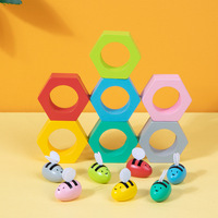 Anpassbares Ungiftiges Holz-Bienen-Zuordnungsspielzeug Lehrreiches Sortierspielzeug für Kinder Montessori-Lehrmittel Kindergarten