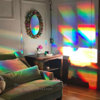 Film Holographique Arc-en-ciel pour Fenêtre - Motifs Ambrosia et Axicon Radiaux, Feuille 24x36 pouces, Matériau Plastique 3D pour Verre AR
