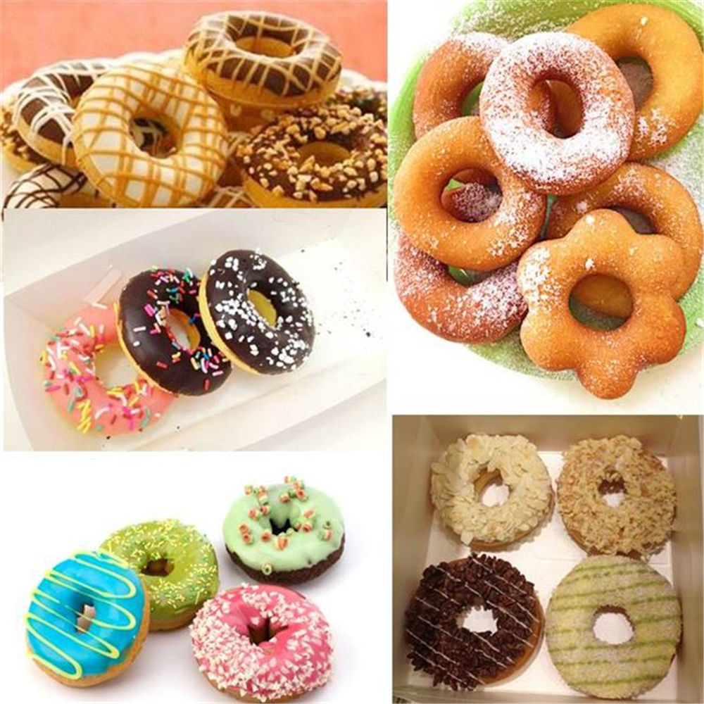 Lixsun Plastic Donut Doughnut Cutter Round Heart Flower Shape