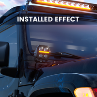 Projecteur LED carré 64W 4 pouces 12000LM Blanc Jaune DRL Lumière auxiliaire 9-30V 6000K Aluminium moulé sous pression IP68 IP69K Étanche