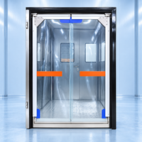 Porte battante double en PVC pour usine de transformation de viande et entrée de chambre froide