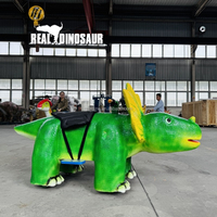 Voiture à pédales pour enfants en forme de dinosaure, alimentée par batterie, moteur 20V, capacité de charge de 150 kg, couleurs et tailles personnalisables, pour une utilisation en extérieur/intérieur