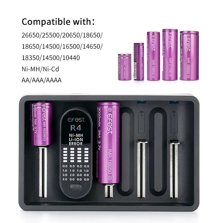 2022 Tren 18W Tipe C Charger Efest Imate R2 R4 Qc3.0 Usb Dc 5V 3A 2A 1A 0.5A 3.7V Li-Ion Baterai Nimh Ni Cd Charger