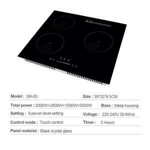 Hot Bán thiết kế ba tấm 2000W + 2000W + 1500W điện nóng Trung Quốc phổ Bếp cảm ứng - Product Image 3